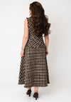 Jovonna Adelina Checked A-line Midi Dress, Brown Multi