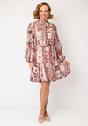 Jovonna Paisley Print with Pearl Detail Midi Dress, Pink Multi