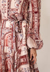 Jovonna Paisley Print with Pearl Detail Midi Dress, Pink Multi