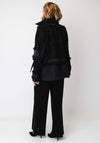 Jovonna Mixed Material Coat, Black