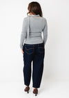 Jovonna Abel Scarf Detail Long Sleeve Top, Grey