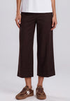 Jovonna Rosa Turn Cuff Wide Leg Culottes, Brown
