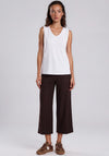 Jovonna Rosa Turn Cuff Wide Leg Culottes, Brown