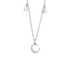 Absolute Delicate Moon & Stars Necklace, Silver