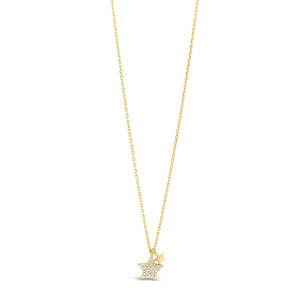 Absolute Diamante Star Charms Necklace, Gold