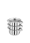 3 TIER GLASS LID STEAMER SET
