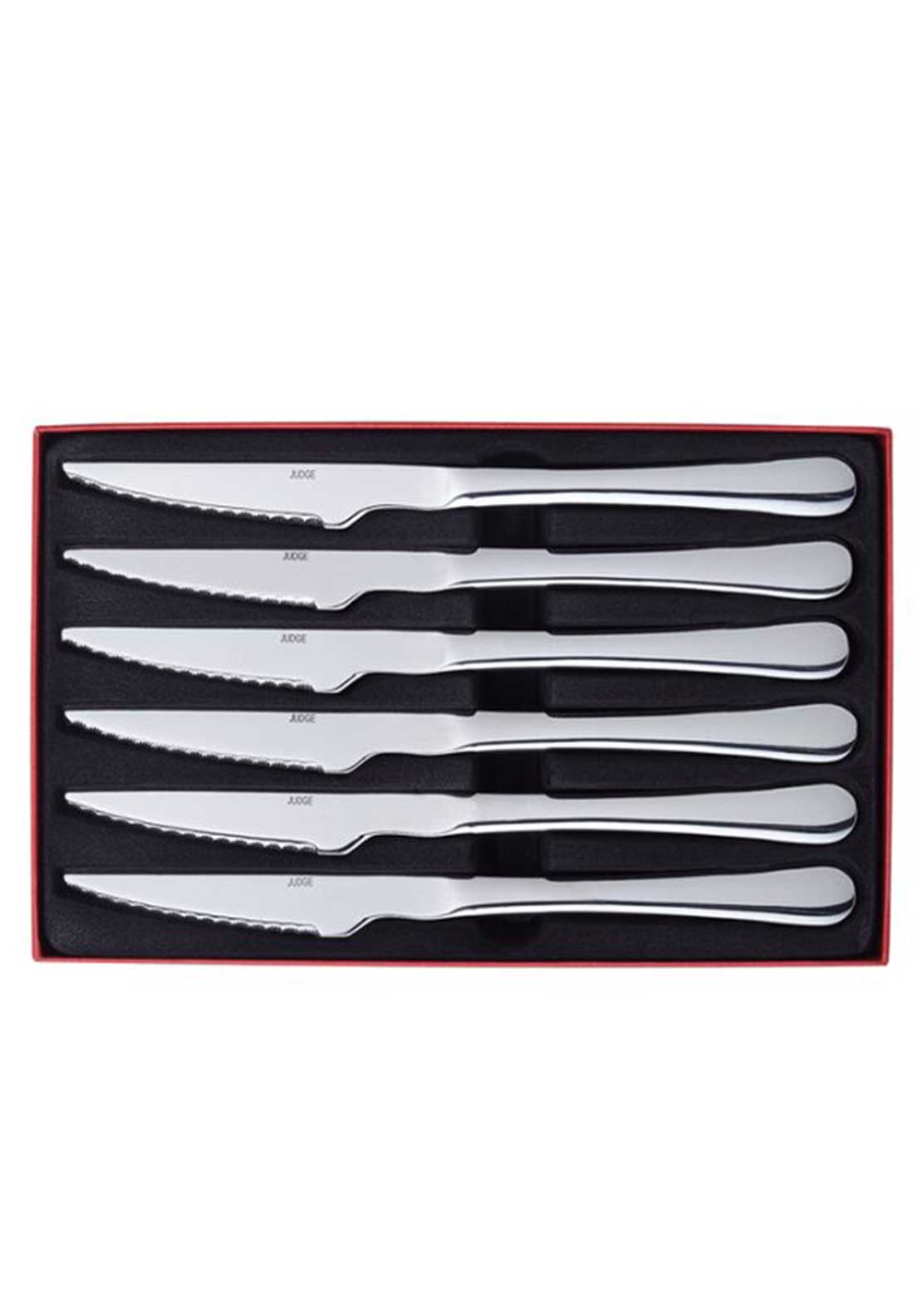 Judge Windsor 6 Piece Steak Knife Set, Silver