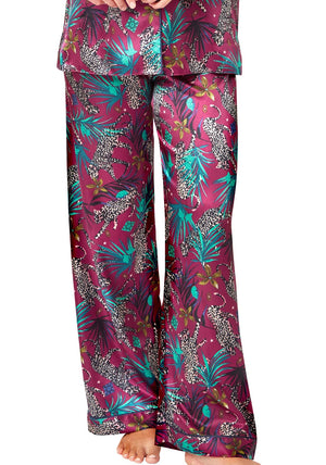Indigo Sky Jungle Cheetah Print Pyjama Set, Raspberry