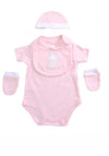 Just Too Cute Baby Girl 5 Piece Bunny Gift Set, Pink