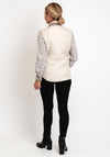 Just White Drawstring Neck Quilted Gilet, Stone