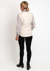 Just White Drawstring Neck Quilted Gilet, Stone