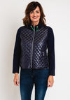 Just White Mixed Media Quilted Jacket, Navy