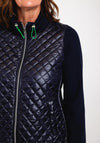 Just White Mixed Media Quilted Jacket, Navy