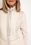 Just White Material Mix Drawstring Neck Jacket, Stone