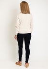 Just White Material Mix Drawstring Neck Jacket, Stone