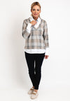 Just White Two in One Check Sweater and Shirt Set, Grey