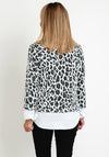 Just White Two in One Leopard Print Knit Sweater and Shirt Set, Khaki