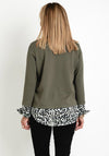 Just White Two in One Leopard Print Sweater and Shirt Set, Khaki