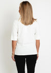Just White Rhinestone Embellished Print Top, White