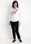 Just White Printed Rhinestone Shirt, White