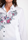 Just White Printed Rhinestone Shirt, White