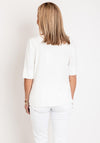 Just White Satin Floral Print Top, Off White