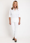 Just White Textured Ruffle Panel Blouse, White