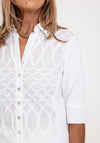 Just White Textured Ruffle Panel Blouse, White