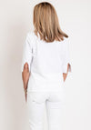 Just White Textured Ruffle Panel Blouse, White