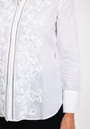 Just White Embroidered Flower Blouse, White