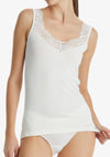 Blackspade Essential Cotton Lace Singlet, White