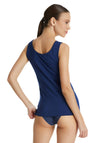 Blackspade Essential Cotton Lace Singlet, Navy