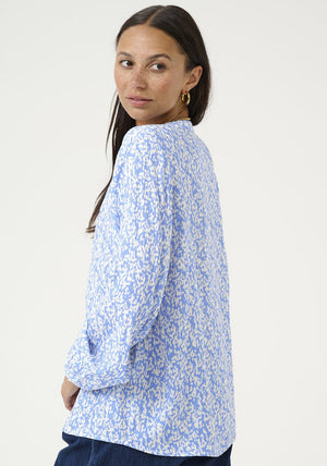 Kaffe Mathilde Abstract Print Blouse, Blue