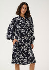 Kaffe Alice Floral Dress, Navy
