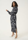 Kaffe Alice Floral Midi Shirt Dress, Navy