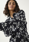 Kaffe Alice Floral Midi Shirt Dress, Navy