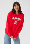 Kaffe Berta Embroidered Sweatshirt, Red