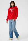 Kaffe Berta Embroidered Sweatshirt, Red