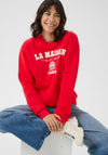 Kaffe Berta Embroidered Sweatshirt, Red