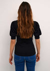 Kaffe Carna Square Neck T-Shirt Top, Black