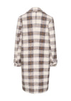 Kaffe Elena Checked Teddy Coat, Beige and Grey
