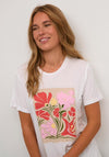 KAFFE Kaelin Flower Print T-Shirt, White