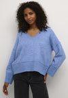 Kaffe Fridana V Neck Jumper, Blue