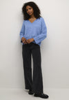 Kaffe Fridana V Neck Jumper, Blue