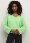 Kaffe Fridana V Neck Jumper, Green