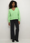 Kaffe Fridana V Neck Jumper, Green