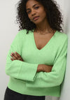 Kaffe Fridana V Neck Jumper, Green