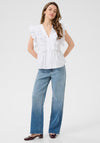 Kaffe Gerid Flounce Frill Blouse, White