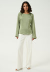 Kaffe Hill Satin Feel Blouse, Green