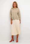 KAFFE Kamarkle Cropped Sleeve Jumper, Feather Gray Melange